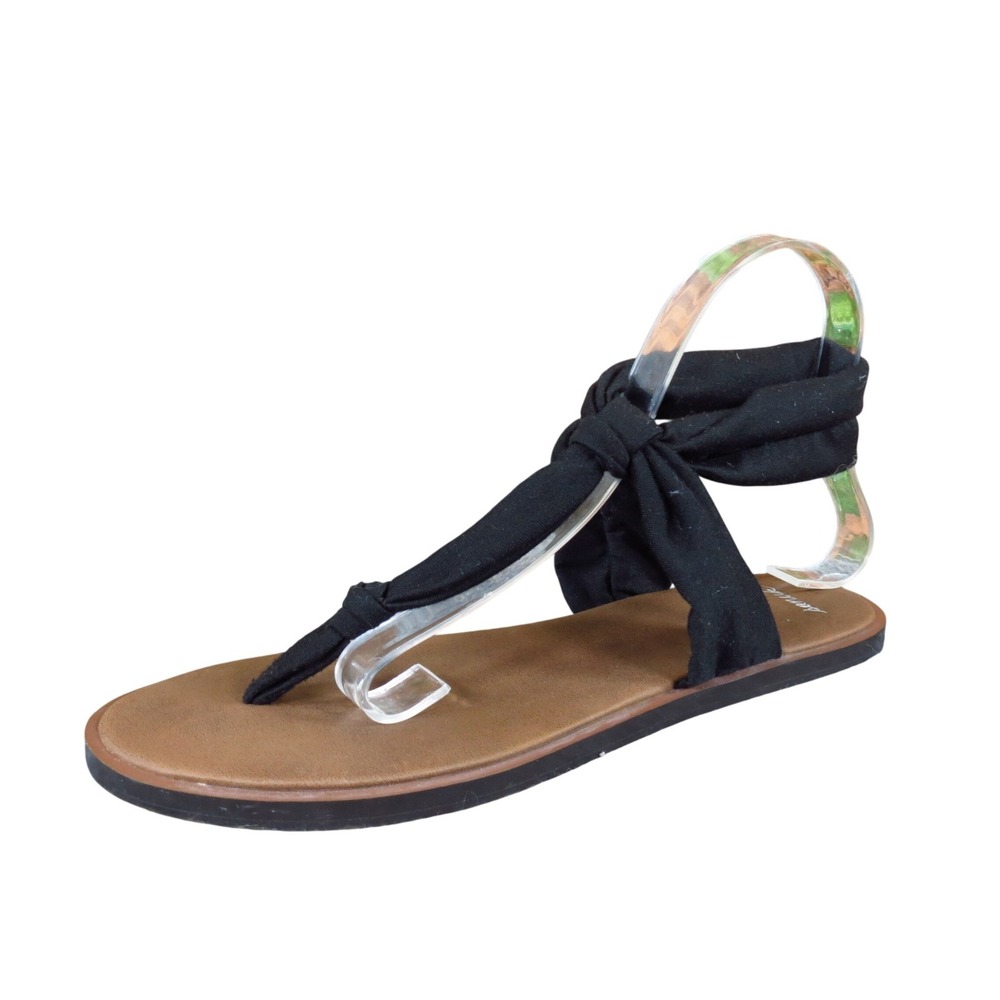 Sanuk Yoga Sling Ella LX Women Shoe Size 9 Casual Comfort Sandal Black Tan